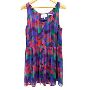 ba&sh Pistol Lady Dress Multicolor Chevron Print Sleeveless Mini 6 Art Deco Boho